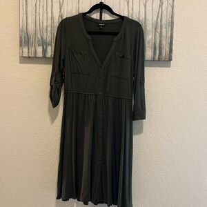 3/4 Sleeve belted Utility Dress